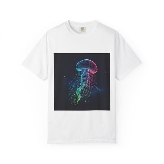 Glow-in-the-Dark Jellyfish Tee - Unisex Garment-Dyed T-shirt, Summer Vibes, Ocean Lovers, Festival Fashion, Unique Gift